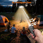 OGERY Camping Lights with Remote, 18000mAh Rechargeable Camping Lantern & LED Work Light, Detachable Tripod Stand up to 6.7 ft, 3 Lamp Heads for Camping Essentials & Emergency, Black