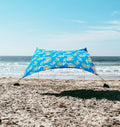 Neso Gigante Portable Beach Tent Sun Shelter - Lightweight Beach Shade Canopy - Easy Setup for Family Outings - Patented Reinforced Corners - UPF 50+ - 8ft Tall, 11 x 11ft - Tropical Floral