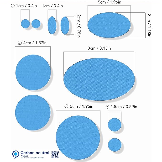 aZengear Repair Patches for Jackets, Tent, Shoe Toe, Air Mattress, Inflatables, PVC Gear - Waterproof, Self-Adhesive, Tear-Cold-Heat-Resistant, Down Puffer Coat (11 Pcs, Sky Blue)