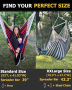 ADVOKAIR Hammock Chair Large 70.9"x47.2", 32% Bigger XXL Hanging Swing Chair with 500lbs Capacity, Heavy Duty Steel Spreader Bar, Extra Roomy Comfort for Adult Indoor Outdoor Bedroom Patio