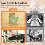 Camping Chair for Adults 350 LBS Support Camp Chair with Breathable Mesh Back Fabric with Arm Rest Cup Holder and Portable Carrying Bag