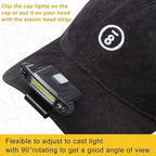 Mudder 2 Pieces Ultra Bright Mini LED Clip on Cap Light USB Rechargeable Hat Visor Waterproof Cap Light Flashlight Headlamp for Fishing Camping Running Hard Hats Helmets, 4 Modes