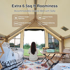 2025 Upgraded Waterproof Inflatable Camping Tent, Large Blow-Up Air Tent, No Assembly Needed Luxury Glamping House, Oxford Fabric
