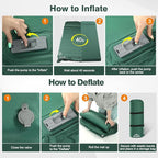 Self Inflating Sleeping Pad with Electric Pump, 3.15" Ultra-Thick Memory Foam Camping Mattress, 4-Season Sleeping Pad with Built-in Pillow for Camping Tent Car Travel