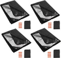 RedSwing 4 Pack Emergency Blankets, Waterproof Survival Thermal Tarp, Multipurpose Reflective Insulated All Weather Blankets for Camping Hiking, Black