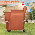 QuliMetal Grill Cover for Traeger Pro 22 & 575 Series - 600D Heavy Duty Waterproof Fade Resistant Traeger Pro 22 Cover with Elastic Drawstrings, Premium BBQ Cover for Z Grills 550B and More, Brown