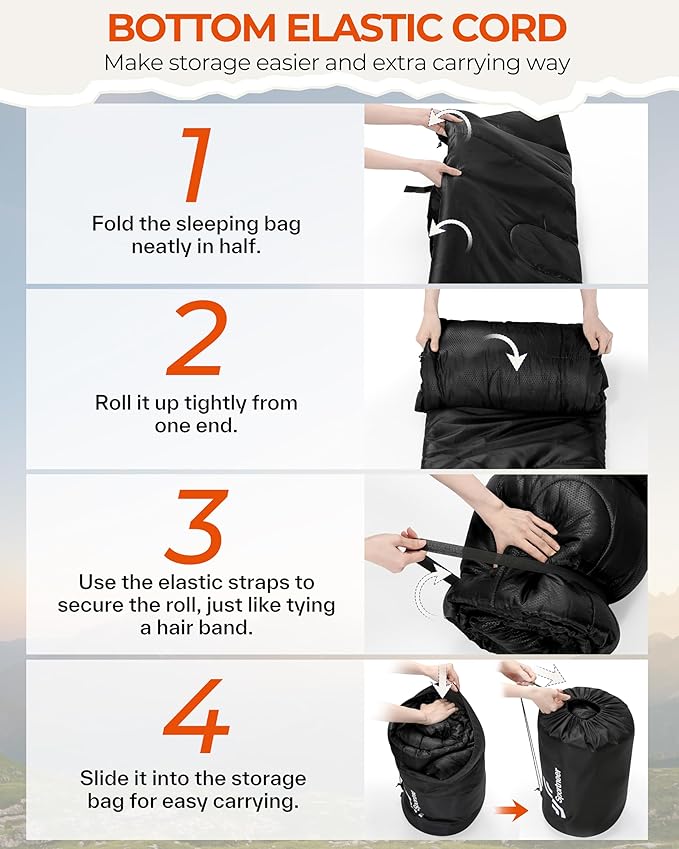 Sportneer Sleeping Bags for Adults, 0 Degree Sleeping Bag XL Flannel Winter Cold Weather Sleeping Bag with Detachable Hood Compression Sack for Camping, Backpacking, Hiking