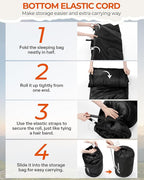 Sportneer Sleeping Bags for Adults, 0 Degree Sleeping Bag XL Flannel Winter Cold Weather Sleeping Bag with Detachable Hood Compression Sack for Camping, Backpacking, Hiking