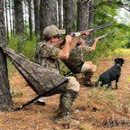 Low Down Hunting Seat - Silent 180° Pivot Portable Folding Tree Seat, Adjustable Height Hammock Chair for Turkey Deer Hunting Ground Camping Shooting