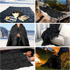 Down Camping Blanket - Lightweight, Packable, Warm & Puffy Outdoor Travel Quilt for Sleep, Hiking, Backpacking, Stadium, Festivals, Water-Resistant Sleeping Bag 55"x79"