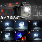 Headlamp Rechargeable 4Pack, 3000 Lumen Ultra-Light Bright Headlamp Flashlight, Clip-on Detachable Portable LED headlamp, 5 Mode Rechargeable Headlamps for Outdoor Camping Fishing