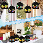 12 Sets Easter Crafts Religious Fish Crafts with LED Candle Light DIY Faith Jesus Fish Tissue Paper Kits Religious Hanging Ornament for Church Sunday School VBS Classroom Activities