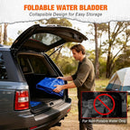 Yesker Portable Water Storage Bladder 63 Gallon – Heavy-Duty 1000D PVC Foldable Water Bladder Tank with 3/4" PVC Spigot for Garden, Camping & Emergency Use, Blue