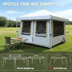 REDCAMP Canopy Camping Tent for Pop Up Canopy, Inner Tent with Mesh Window, Converts Straight Leg 10ft Canopy into Camping Shelter, Fits 4-6 Person, Khaki White(Frame/Shelter NOT Included)