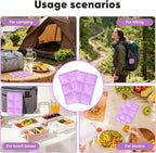 Ice Packs for Lunch Boxes & Coolers -Slim Reusable Space Saving Cooler Ice Packs,Water Absorption (6”x4”x0.7”) -Purple, Non-Toxic Cooler for Picnic,Sports & Camping