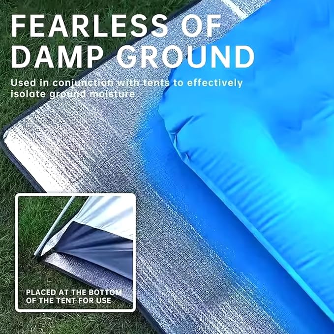 Camping Sleep Pad, 59.1x78.7 Waterproof Thicken Camping Sleeping Mat, Portable Aluminum Foil Insulating Pad for Outdoor, Sleeping Mat
