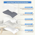 KING MOUNTAIN Canvas Repair Patch 16×60 Inch Self-Adhesive Waterproof Fabric Patch for Sofas, Tents, Furniture,Tote Bags, Car Seats (Grey-1)
