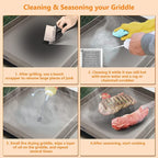 Hisencn 2 Burner Griddle for Camp Chef Stove, Flat Top Griddle for Gas Grills, Portable Griddle with Oil Drip Port, Camping Griddle for Camp Chef 14" Cooking Systems, Outdoor Cooking Equipment, 14x32“