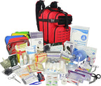 Lightning X Stocked EMS/EMT Trauma & Bleeding First Aid Responder Medical Backpack + Kit + Pouches - RED