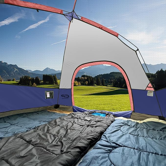 Tents for Camping 4 Person Tent Waterproof Windproof Double Layer Camping Tent, Easy Setup Dome Tent with Large Mesh Windows & Wider Door for Outdoor Camping & Hiking
