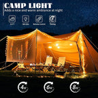 Solar Camping Lights 180LEDs 33FT,Rechargeable 4 in1 Camping String Lights with13 Modes&Timer,Waterproof Christmas Twinkle Lights for Tent,Yard,Outdoor,Garden,Hiking,Travel Decor