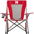 GCI Outdoor Comfort Pro Rocker Camping Chair | Portable Folding Rocking Chair with Durable Armrests & Drink Holder | Official Collegiate Licensed Sideline Sports Chair | Nebraska Cornhuskers