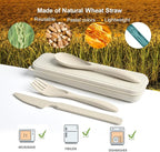 Reusable Utensils Set with Case, 4 Sets Travel Utensils with Case, Reusable Forks and Spoons Set for Lunch Box Accessories, Camping Utensils for Daily Use or Outdoor