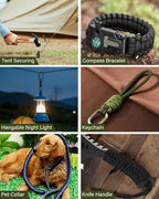 1000lb Paracord, 5/32" (4mm) 12 Strand Nylon Tactical Parachute Cord, 100ft–1000ft Utility Rope for Survival, Camping, Hiking, Outdoor Crafting, Bracelets & Clothesline