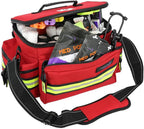 Lightning X Mid-Sized First Responder EMT Bag | LXMB25 | Fully Stocked w/ 240+ First Aid, EMS & Trauma Supplies - RED