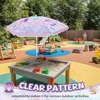 Sweetude Water Table Umbrella (Table Not Included), Kids Seaside Beach Umbrella Picnic Canopy for Summer Toddlers Sand Beach Camping Garden Outdoor Pool Shade Party Supply(Mermaid Theme)