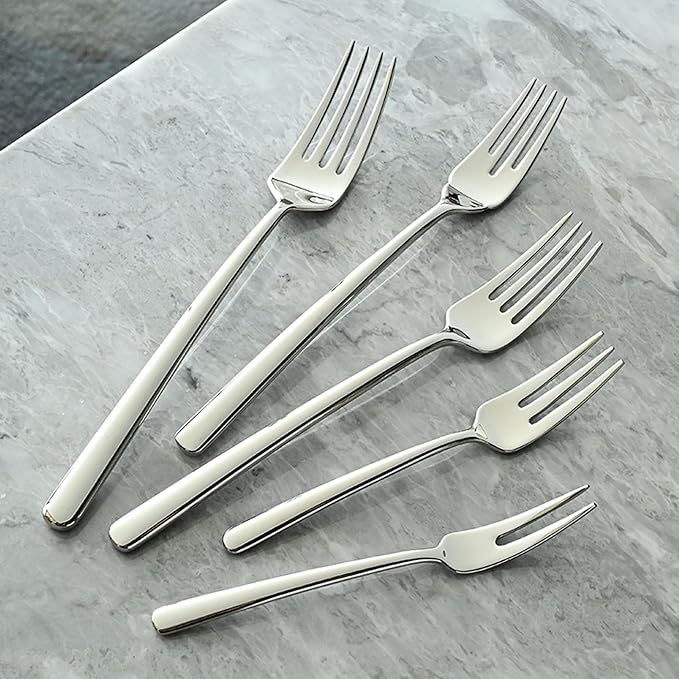 24 Pieces Utensil Sets for 6, Stainless Steel Silverware Set, Luxury Cutlery Sets for Camping, Afternoon tea, Hotel, Dishwasher Safe