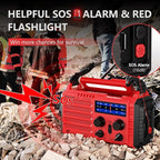Emergency Solar Hand Crank Radio, AM/FM/SW NOAA Weather Alert Radio, Flashlight, Reading Lamp, SOS Alarm for Survival Home Outdoor Hurricane