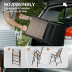 Crestlive Products Patio Folding Chairs Set of 8, Outdoor Folding Chairs with Durable Rust-Resistant Frame and Breathable Textilene Material for Outside, Beige