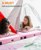 3 Inch Memory Foam Camping Mattress, Dual Layer Thick Sleeping Camp Pad for Car Tent Cot, Roll-Up Portable Glamping Floor Bed for Guests Sleepover