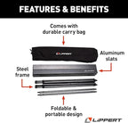 Lippert HD Hybrid Foldable Camp Table with Carry Bag White 27 1/2” x 27 1/2” x 27 1/2" (H x W x D),Hammer Grey