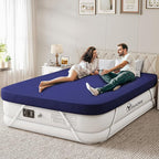 YITAHOME Queen Size Air Mattress with Fitted Sheet, Elevated Inflatable Bed with High-Speed Pump, Carry Bag and Repair Tools for Home, Travel, and Camping - 80''L x 60''W x 18''H