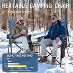 Portal Heated Camping Chairs for Adults Outdoor Sports Oversized Folding Lawn Chair with High Back, Heavy Duty 400 Lbs, Battery Not Included, Blue