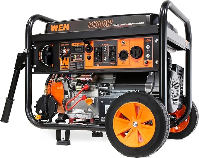 WEN DF1100X 11000-Watt Electric Start Portable Generator with Wheel Kit and CO Shutdown Sensor, Black