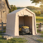 Outdoor Storage Building, 6x6 Heavy Duty Canopy Tent for Motorcycle, Waterproof Outdoor Canopy with Roll-Up Door, Portable Shed Storage Shelter for Firewood and Garden Tools, 6' x 6' - Gray