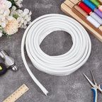 BENECREAT 5.5 Yards White Awning Rail Piping, 8mm Double Flap Awning Tent Piping Insert with Solid PVC Core for Rv, Tarps, Camping Tent Accessories