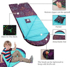 AceCamp Kids Sleeping Bag, Glow-in-The-Dark Sleeping Bag for Kids and Youth, Portable Water-Resistant Kids Sleeping Bag, Temp Rating 30F/ -1℃, for Camping, Hiking, Slumber Party