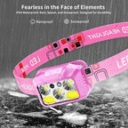 Headlamp Rechargeable LED, 800 Lumens with Red & White Light, 8 Modes, Motion Sensor, USB-C Charging, IPX4 Waterproof (1, Pink)