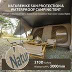 Naturehike Village Instant Tent, 4 Person 8 Person Camping Tent with Full Rainfly, Waterproof Large Cabin Tents for Car Camping