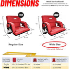 BRAWNTIDE Stadium Seat for Bleachers with Back Support - Wide Padded Reclining Bleacher Seat, Portable Folding Stadium Chair with Armrests, Hooks, Straps, Cup Holders & Pockets for Games & Concerts
