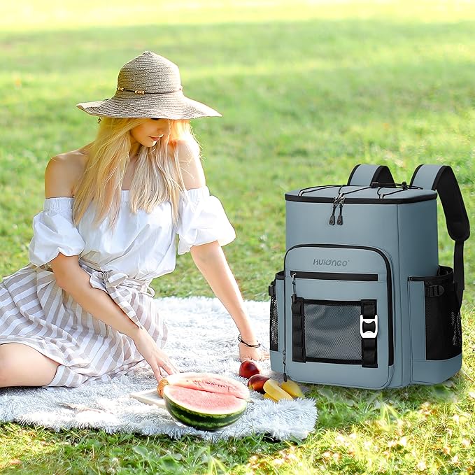 Large 52cans Waterproof Insulated Cooler Backpack for Men & Women, Leak Proof Backpack Cooler, Soft, 8Gal