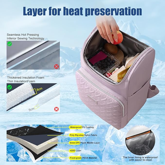 Backpack Coolers Insulated Leak Proof for Women Men, 35 Cans Large Capacity Waterproof Cooler Backpack, Soft Portable Cooler Bag for Beach Travel Camping Picnic Work