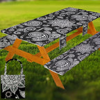 Picnic Table Cover with Bench Covers Table Cloth Tablecloth Summer Outdoor Rv Patio Tent Camping Glamping Campsite Camper Essentials Accessories Items Gear Gadgets Stuff Necessities Supplies Must Have