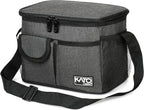 Tirrinia Insulated Lunch Bag for Women Men, Leakproof Lunch Box Containers for Adult, Work, School, Soft Lunchbox for Kids,Boys, Adult Cooler Bag for Picnic Hiking Beach,Charcoal