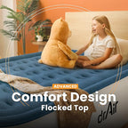 Queen Air Mattress with Built-in Pump, 18" Raised Blow Up Mattress, 800 lbs Max Honeycomb Air Bed, 48Hr Leak-Proof Test, 3min Inflatable Mattress for Home, Guests, Camping, Colchones inflables