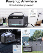 DaranEner Portable Power Station 600W with Solar Panel 80W, 288Wh LiFePO4 Battery Backup w/2 AC Outlets, 1.7H Fast Charging Solar Generator for Camping, RV Travel, Home Emergencies